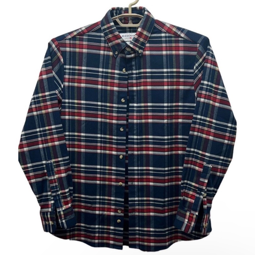 Mizzen + Main Men's Large Trim Fit City Flannel Long Sleeve Button Down Shirt